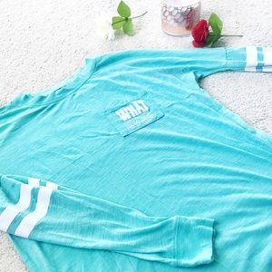 Teal Girls Long Sleeve Graphic Tee